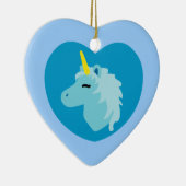 Blauwe unicorn keramisch ornament (Rechts)