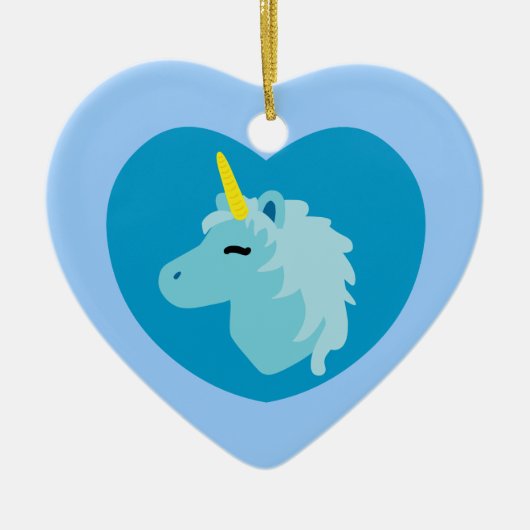 Blauwe unicorn keramisch ornament (Voorkant)