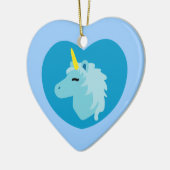 Blauwe unicorn keramisch ornament (Links)