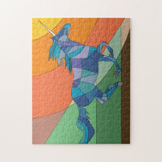 Blauwe unicorn legpuzzel (Verticaal)