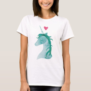 Blauwe Unicorn Magic met hart T-shirt