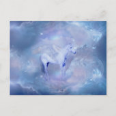 Blauwe Unicorn met vleugels fantasie Briefkaart (Voorkant)