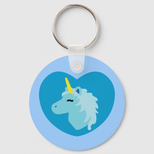 Blauwe unicorn sleutelhanger (Voorkant)