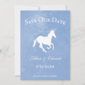 Blauwe Unicorn sparen de Datum aankondiging (Voorkant)