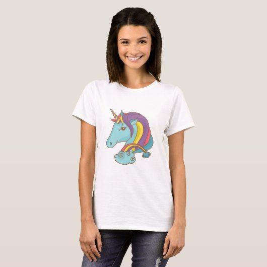  blauwe unicorn t-shirt (Voorkant volledig)