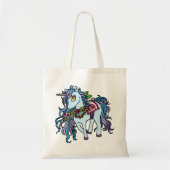 Blauwe unicorn tote bag (Voorkant)