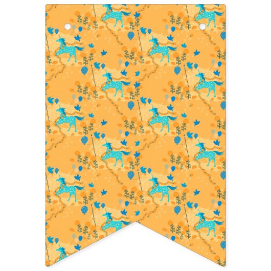 Blauwe unicorn vlaggetjes (Tweede vlag)