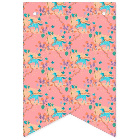 Blauwe unicorn vlaggetjes (Eerste vlag)