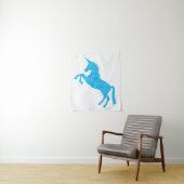 Blauwe unicorn wandkleed (In situ)