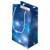 Blauwe, unieke sterren en jouw ideeën klein cadeauzakje (Achterkant Gekanteld)