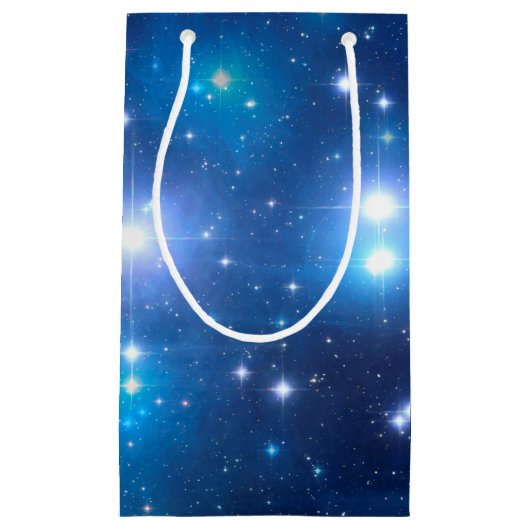 Blauwe, unieke sterren en jouw ideeën klein cadeauzakje (Voorkant)