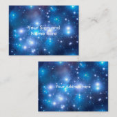 Blauwe, unieke sterren en jouw ideeën visitekaartje (Voorkant / Achterkant)