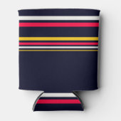 Blauwe uniforme strepen blikjeskoeler (Voorkant)