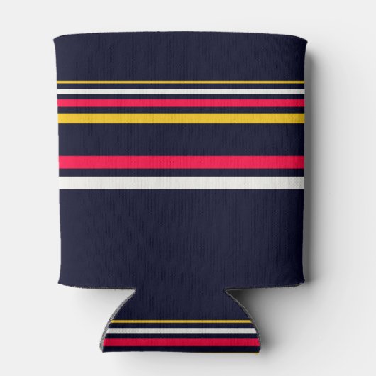 Blauwe uniforme strepen blikjeskoeler (Achterkant)