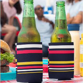 Blauwe uniforme strepen blikjeskoeler