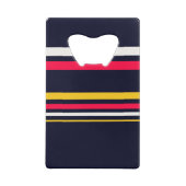 Blauwe uniforme strepen creditkaart flessenopener (Achterkant)