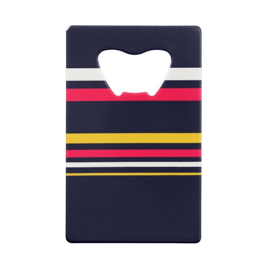 Blauwe uniforme strepen creditkaart flessenopener (Achterkant)