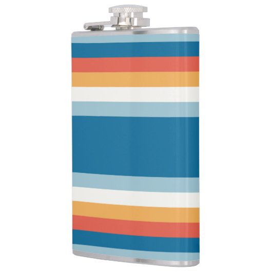 Blauwe uniforme strepen heupfles (Links)