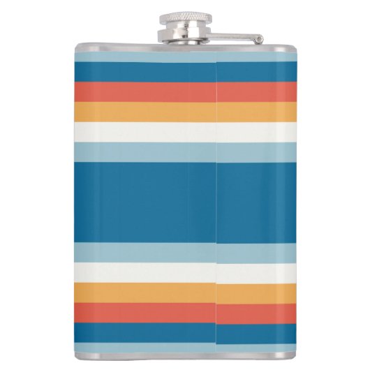 Blauwe uniforme strepen heupfles (Achterkant)