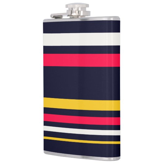 Blauwe uniforme strepen heupfles (Links)