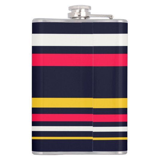 Blauwe uniforme strepen heupfles (Achterkant)