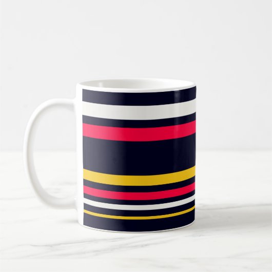 Blauwe uniforme strepen koffiemok (Links)