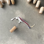 Blauwe uniforme strepen kurkentrekker