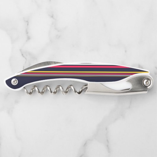 Blauwe uniforme strepen kurkentrekker (Achterkant)