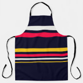 Blauwe uniforme strepen schort (Voorkant)