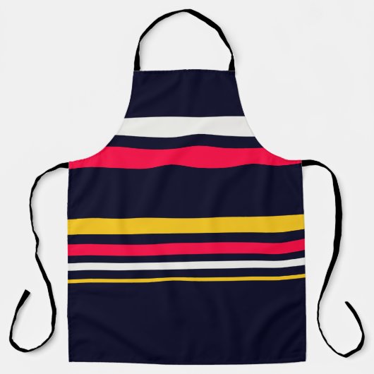 Blauwe uniforme strepen schort (Voorkant)