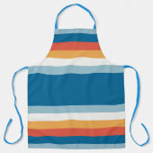 Blauwe uniforme strepen schort (Voorkant)