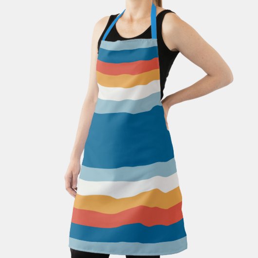 Blauwe uniforme strepen schort