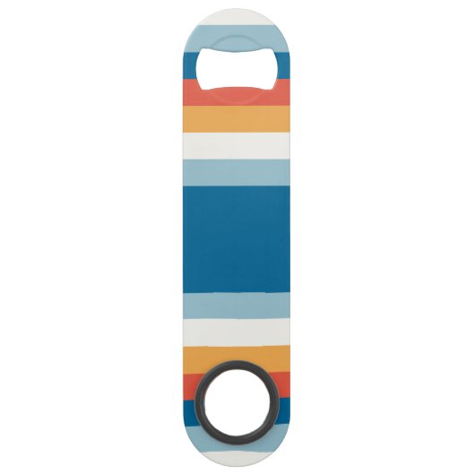 Blauwe uniforme strepen speed flessenopener (Achterkant)