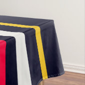 Blauwe uniforme strepen tafelkleed (Voorbeeld)