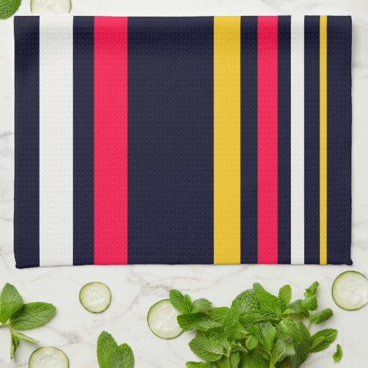 Blauwe uniforme strepen theedoek (Gevouwen)