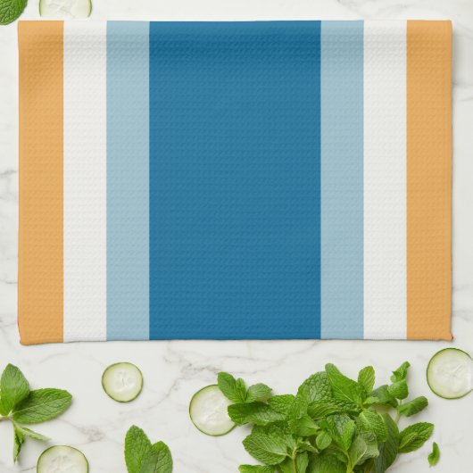 Blauwe uniforme strepen theedoek (Gevouwen)