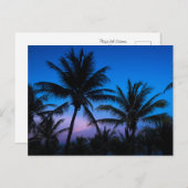Blauwe Uur Bliss: Silhouette Palmboom Kaart (Voorkant / Achterkant)