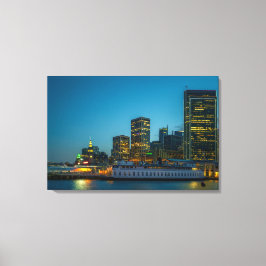 Blauwe Uur in de Stad Canvas Afdruk