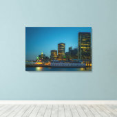Blauwe Uur in de Stad Canvas Afdruk (Insitu (Houten vloer))