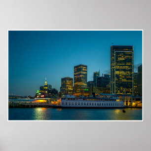 Blauwe Uur in de Stad Poster