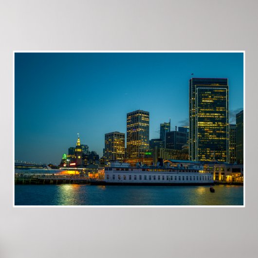 Blauwe Uur in de Stad Poster (Voorkant)