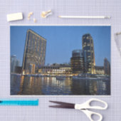 Blauwe uur wolkenkrabbers in Dubai Marina Tissuepapier (Craft)