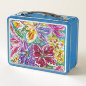 Blauwe vaas Bloemen Lunchbox (Achterkant)