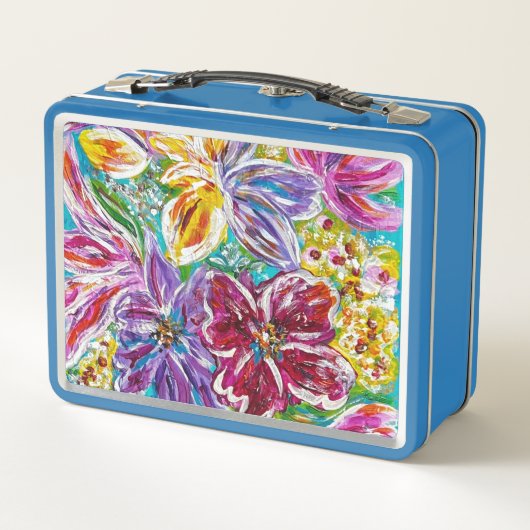 Blauwe vaas Bloemen Lunchbox (Achterkant)