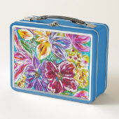 Blauwe vaas Bloemen Lunchbox (Voorkant)