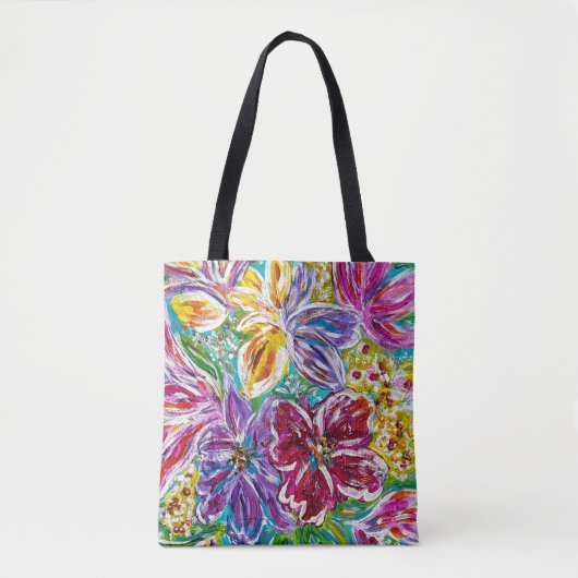Blauwe vaas Floral Canvas tas (Voorkant)