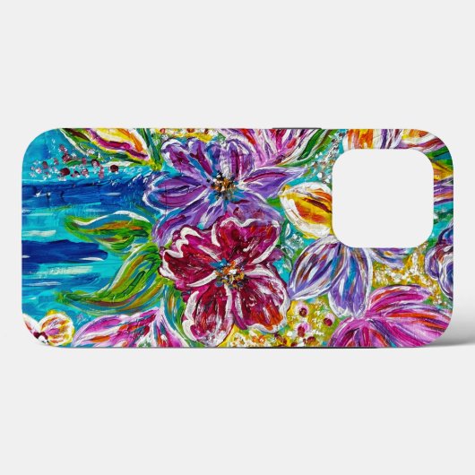 Blauwe Vaas Floral iPhone / iPad case (Achterkant (horizontaal))