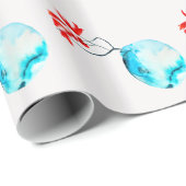 Blauwe vaas waterverf ikebana cadeaupapier (Rol Hoek)