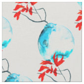Blauwe vaas waterverf ikebana stof (Close Up)