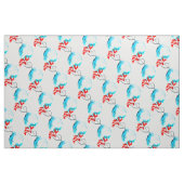 Blauwe vaas waterverf ikebana stof (Fat Quarter)